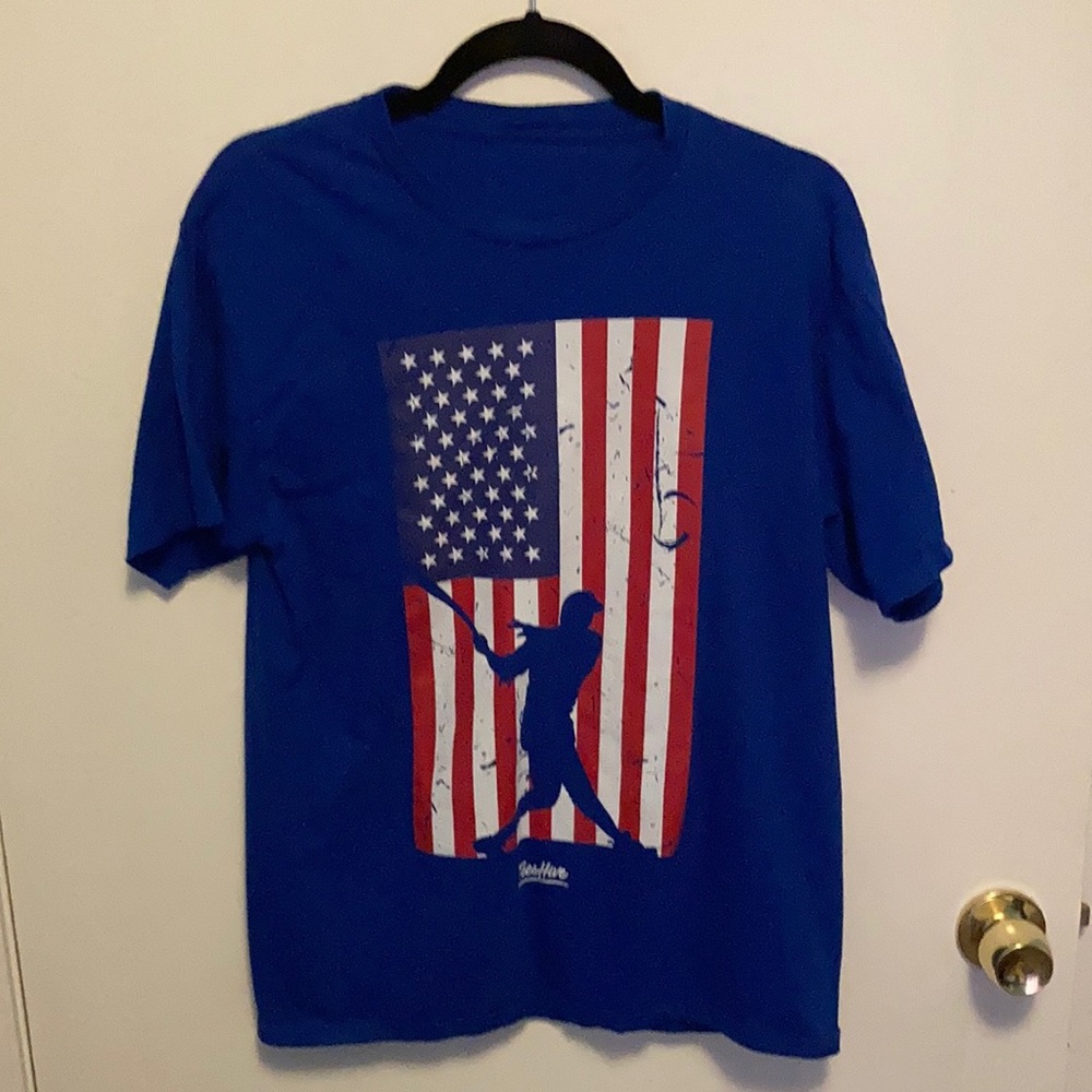 Men’s baseball USA flag shirt
